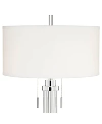 Possini Euro Design Cadence Modern Table Lamp 30" Tall Glass Column White Shade for Bedroom Living Room Bedside Nightstand Office Family House Ho