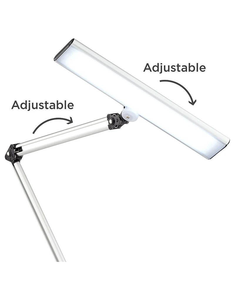 360 Lighting Flynn Modern Desk Lamp 25" High Metallic Black Silver with Usb Charging Port Phone Cradle Adjustable Swivel Led for Living Room Offi