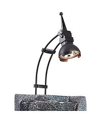 Kneeling Gold Buddha 17" High Small Zen Asian Indoor Outdoor Decor Faux Stone Tabletop Fountain with Light Led