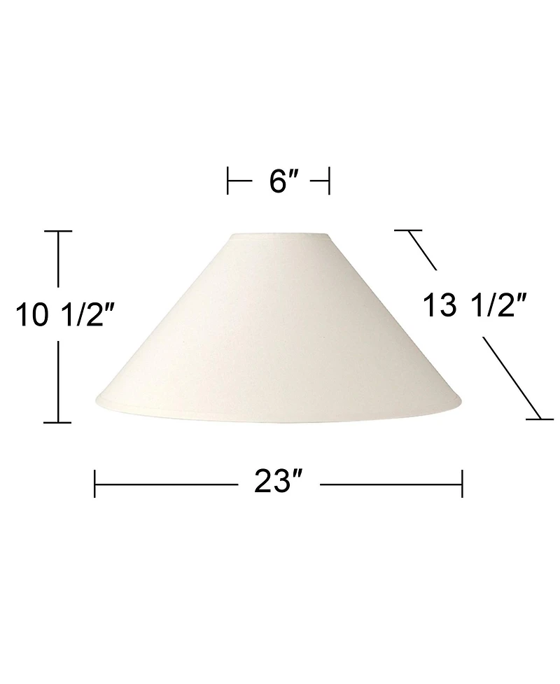 Springcrest Set of 2 Chimney Lamp Shades White Large 6" Top x 23" Bottom x 13.5" Slant Spider Replacement Harp and Finial Fitting