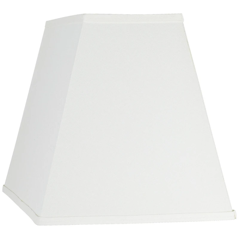 Springcrest Set of 2 Rectangular Lamp Shades Ivory Large 18" Wide x 12"Deep x 12" High Spider with Replacement Harp and Finial