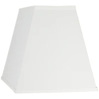 Springcrest Set of 2 Rectangular Lamp Shades Ivory Large 18" Wide x 12"Deep x 12" High Spider with Replacement Harp and Finial