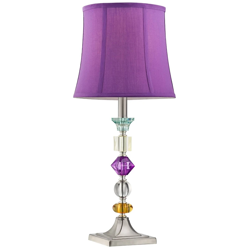 360 Lighting Bijoux Modern Table Lamp 25 1/2" High Multi Colored Stacked Gem Purple Shade for Bedroom Living Room Bedside Nightstand Office Famil