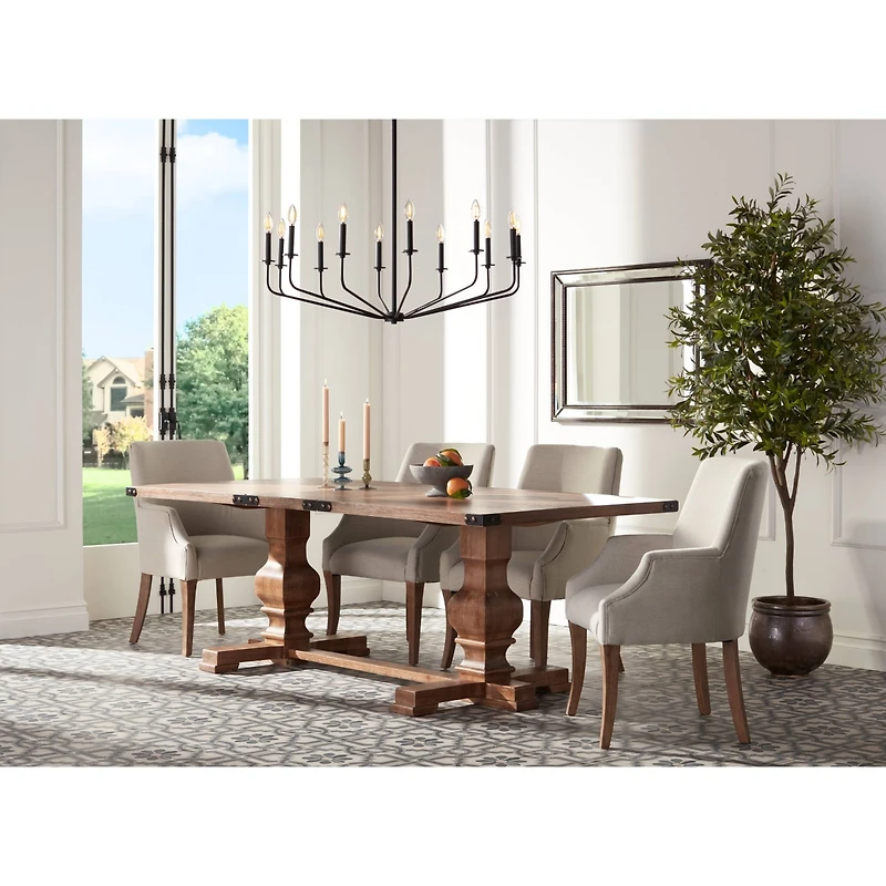 Franklin Iron Works Milanese Slender Black Chandelier 37 1/2" Wide Modern Industrial 12-Light Candelabra Fixture for Dining Room