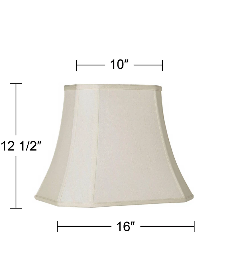 Imperial Shade Creme Medium Rectangle Cut Corner Lamp Shade 10" Wide x 7" Deep at Top and 16" Wide x 12" Deep at Bot and 13"