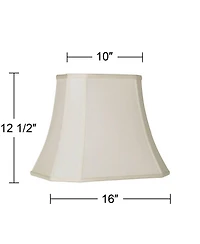 Imperial Shade Creme Medium Rectangle Cut Corner Lamp Shade 10" Wide x 7" Deep at Top and 16" Wide x 12" Deep at Bot and 13"