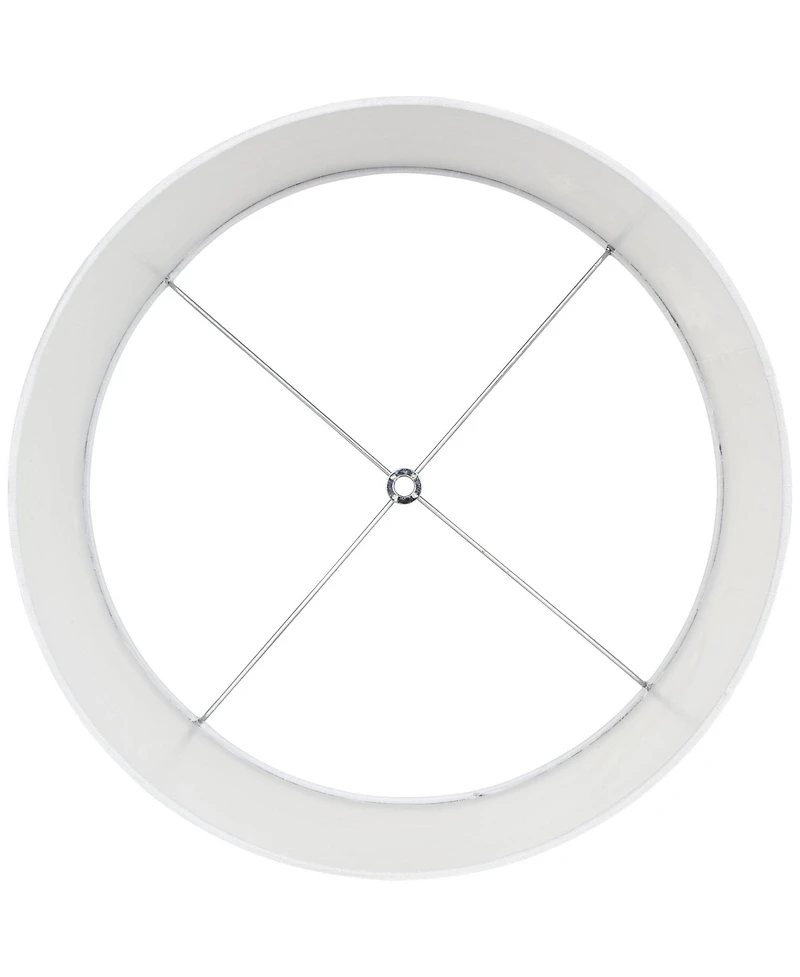 Springcrest Set of 2 Drum Lamp Shades White Medium 15" Top x 16" Bottom x 11" High Spider with Replacement Harp and Finial Fitting