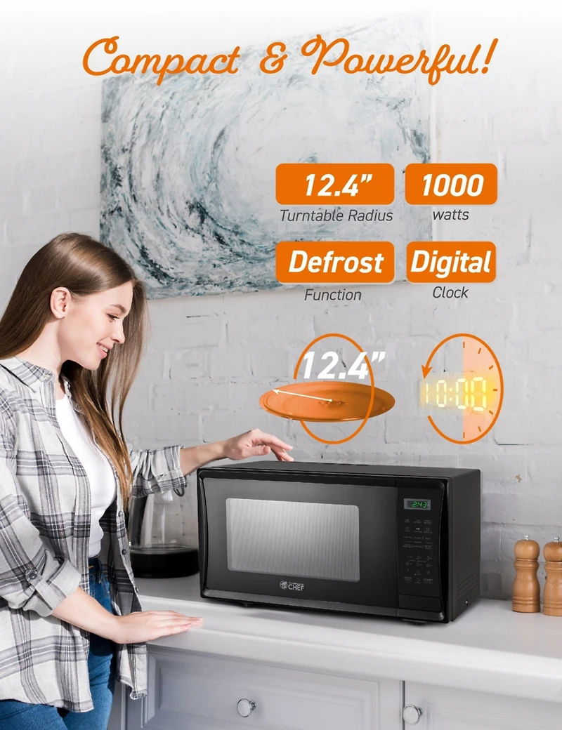 1.1 Cu. Ft. Counter Top Microwave,Black