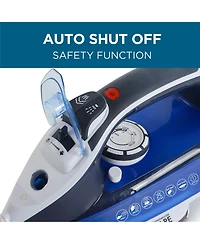 Steam Iron, 1500 Watts Steamer for Clothes, Self-Cleaning Portable Iron, Blue