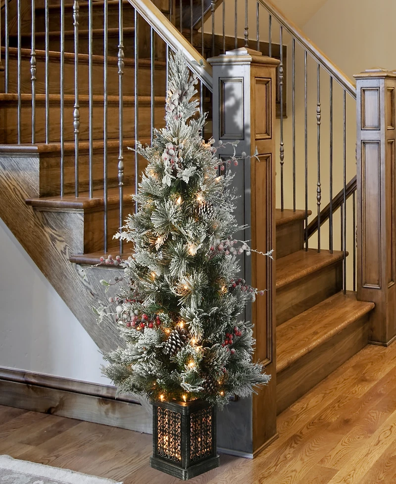 National Tree Company Snowy Bedford Pine Entrance Tree 4 ft.