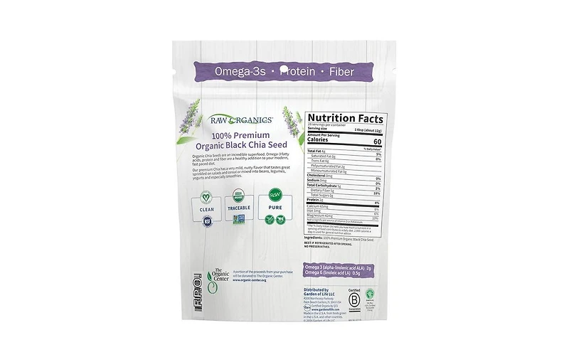 Garden of Life Raw Organics Chia Seeds, 12 Oz