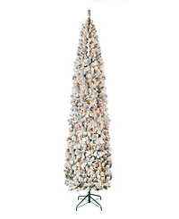 National Tree Company First Traditions Acacia Flocked Tree 9 ft