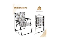 Slickblue 6 pcs Folding Beach Chair Camping Lawn Webbing