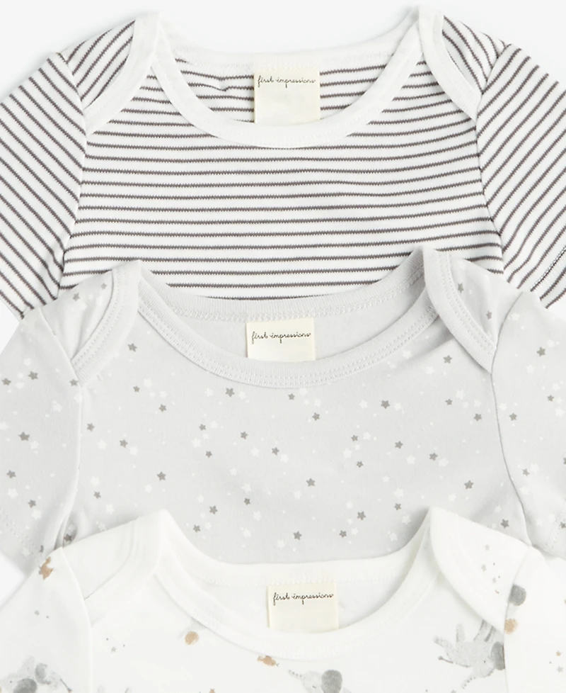 Baby Elephant Cotton Bodysuits, 3 Pack, Exclusively at Macy's