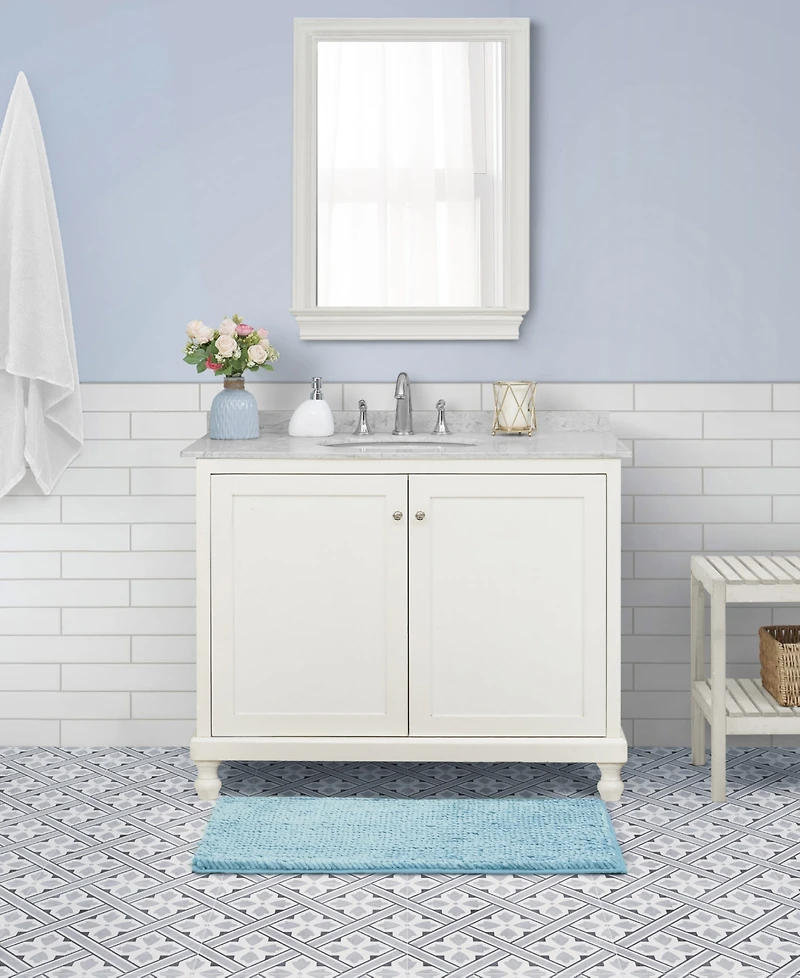 Laura Ashley Butter Chenille Bath Mat