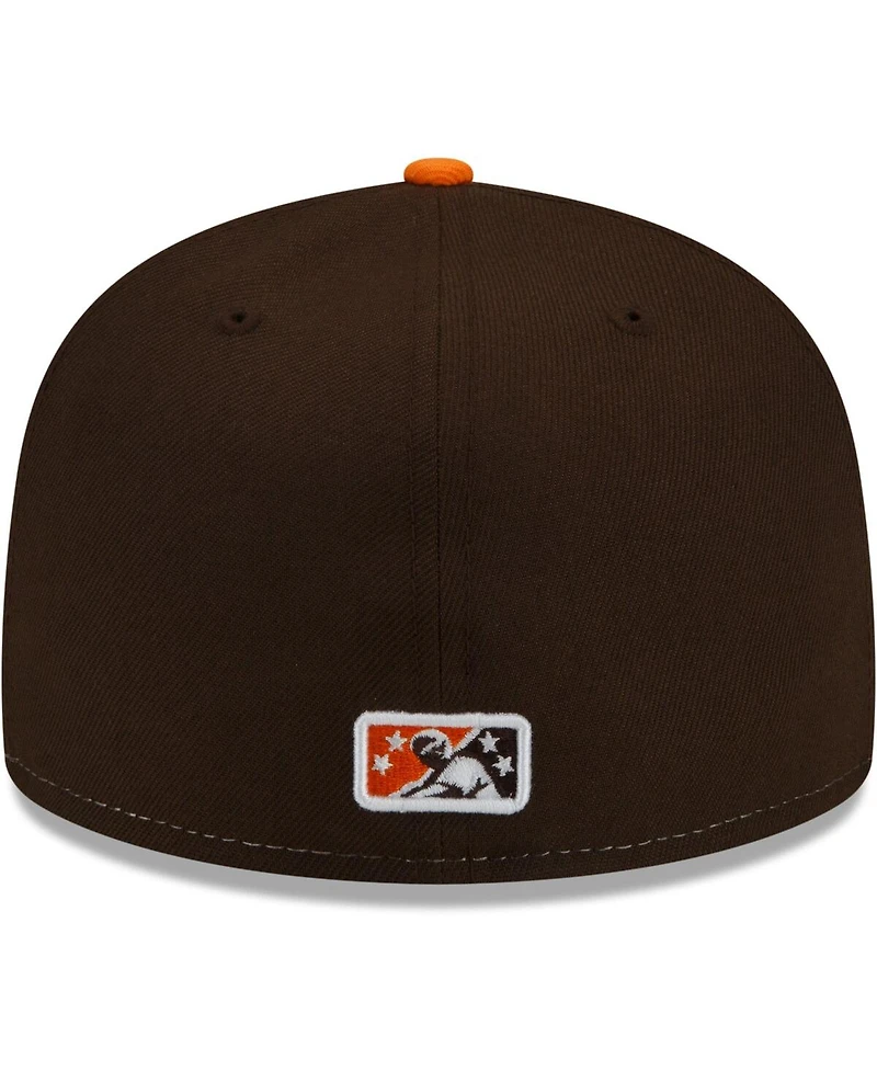 New Era Men's White/Orange Bowling Green Hot Rods Theme Night 59FIFTY Fitted Hat
