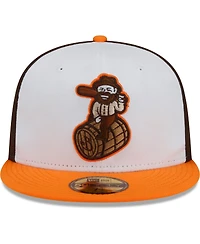 New Era Men's White/Orange Bowling Green Hot Rods Theme Night 59FIFTY Fitted Hat