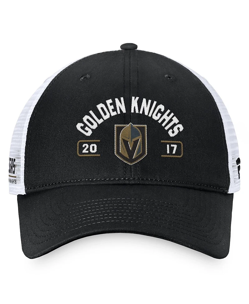Fanatics Men's Black/White Vegas Golden Knights Free Kick Trucker Adjustable Hat