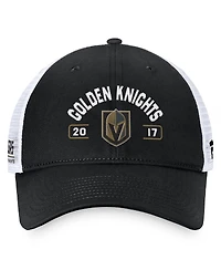 Fanatics Men's Black/White Vegas Golden Knights Free Kick Trucker Adjustable Hat