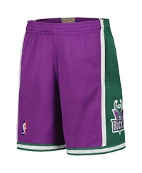 Mitchell & Ness Big Boys and Girls Purple Milwaukee Bucks Hardwood Classics Swingman Shorts