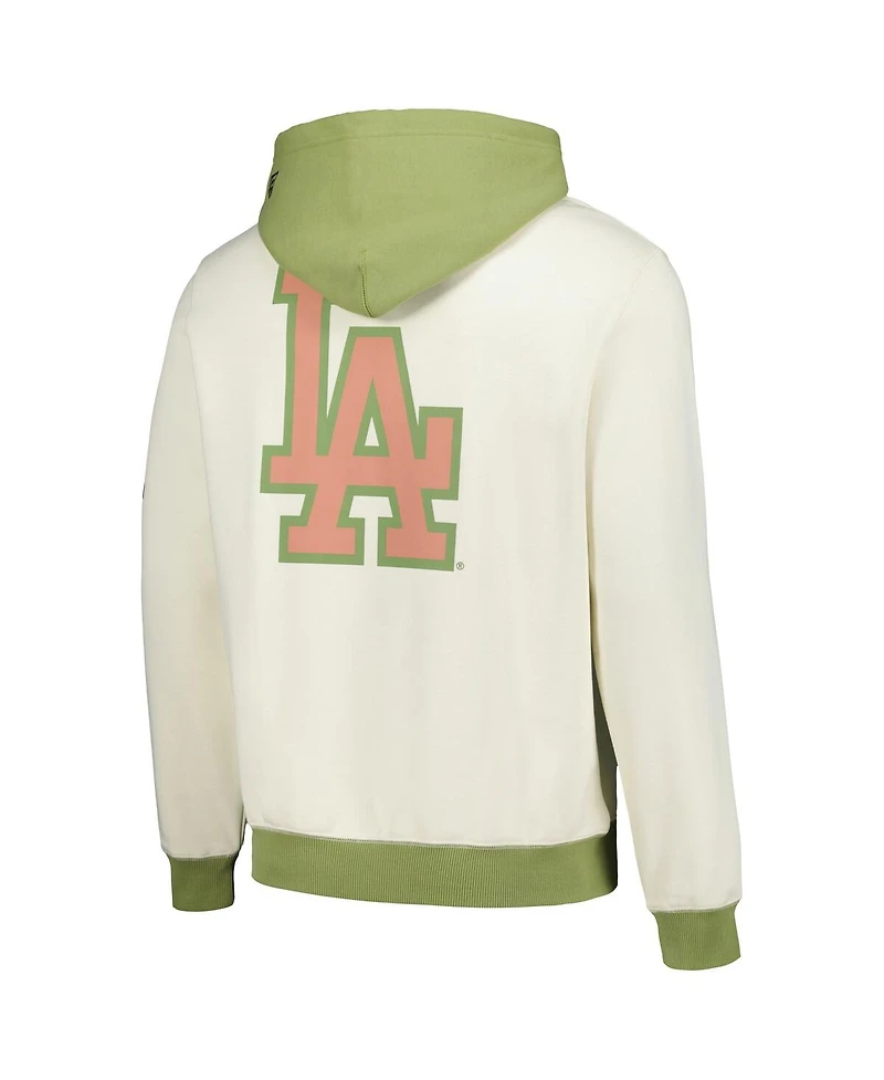 New Era Men's Cream/Green Los Angeles Dodgers Color Pop Pullover Hoodie