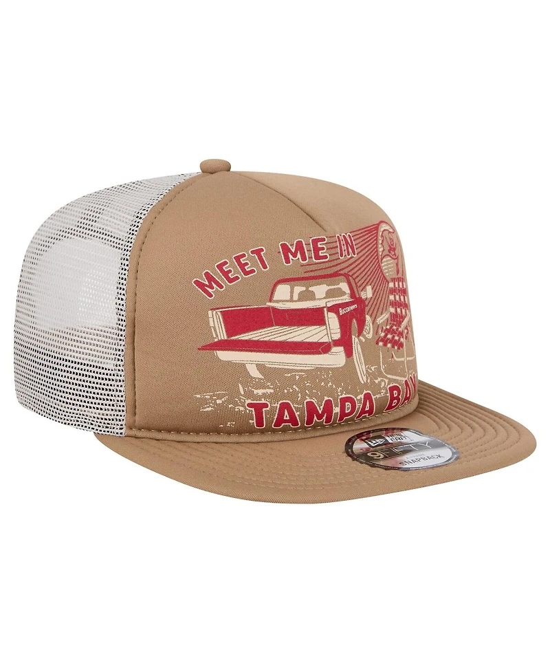 New Era Men's Tan Tampa Bay Buccaneers Meet Me 9FIFTY Snapback Hat
