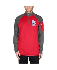 New Era Men's Red St. Louis Cardinals Father's Day Raglan Quarter-Zip Top