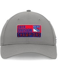 Fanatics Men's Gray New York Rangers 2024 Metropolitan Division Champions Adjustable Hat
