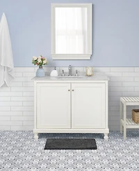 Laura Ashley Butter Chenille Bath Mat