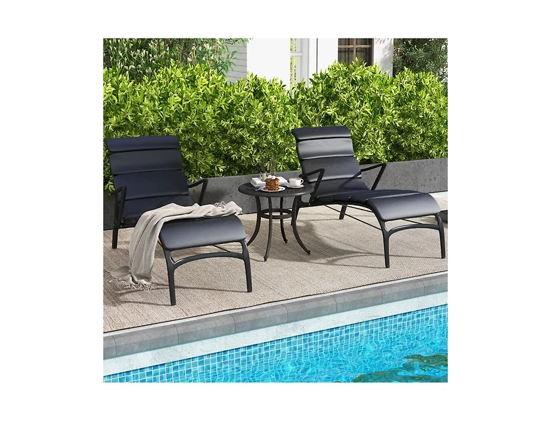 Slickblue 24 Inch Patio Side Table with Adjustable Footpads for Poolside Backyard Balcony-Rustic Brown