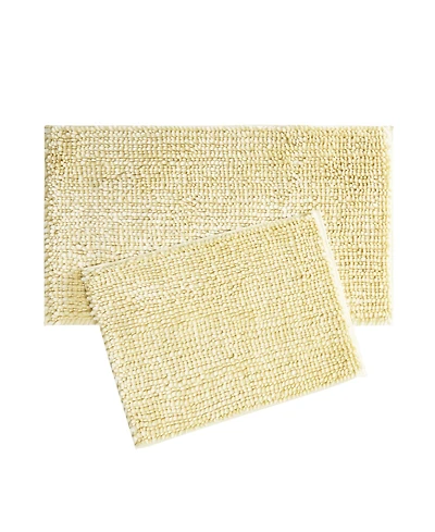 Laura Ashley Butter Chenille 2-Pc. Bath Mat Set