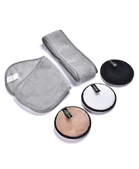 Byootique Makeup Removal Kit with Removing Towel 3 Pack Remover Pads Spa Hairband Reusable