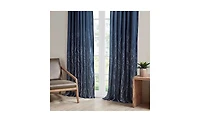 Madison Park Andora Botanical Embroidered Curtain Panel, Single with Privacy Lining for Bedroom and Living Room, 84 inch length