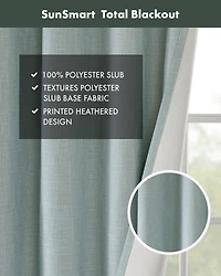 Maya Heathered Blackout Curtain 1 Panel for bedroom, Grommet top fit up to 1.25 inches rod Single Curtain Panel for Living Room, Width 50 length 54 in