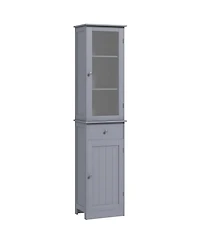 Kleankin Bathroom Storage Cabinet with Acrylic Door, Drawer