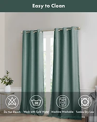 SunSmart Como Tonal Printed Faux Silk Room Darkening Curtain for Bedroom, Grommet Top Design Panels Pair for Living Room