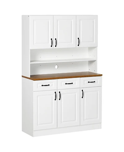 Homcom 71" Kitchen Pantry, Farmhouse Storage Cabinet with Drawers,
