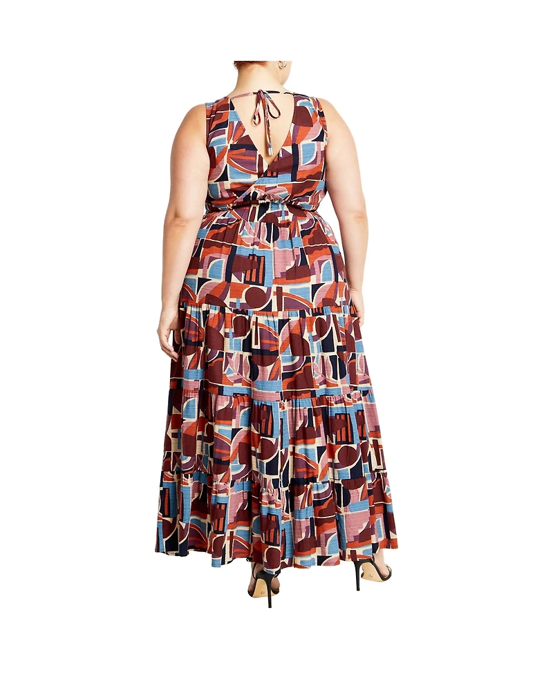 City Chic Plus Amara Print Maxi Dress
