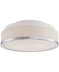 Mavis Modern Ceiling Light Flush-Mount Fixture 10.25" Wide Sleek Chrome 2-Light White Opal Glass Shade for Bedroom Kitchen Living Room Hallway Di