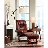 Possini Euro Design Raymond Modern Arc Floor Lamp 69" Tall Bronze Adjustable Boom Arm Off White Linen Drum Shade for Living Room Reading Bedroom