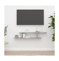 vidaXL Wall-Mounted Tv Shelf Concrete Gray 49.2"x7.1"x9.1" Engineered Wood
