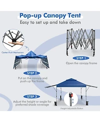 Slickblue 10 x 17.6 Feet Outdoor Instant Pop-up Canopy Tent with Dual Half Awnings