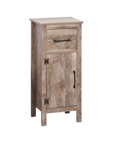 Kleankin Bathroom Floor Cabinet Storage Cupboard with Drawer & Adjustable Shelf