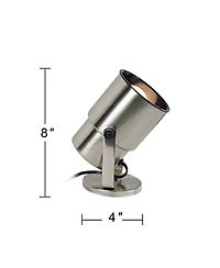 Pro Track Set of 2 Small Uplighting Indoor Accent Spot-Lights Plug-In Floor Plant Home Decorative Brushed Nickel Finish 8" High