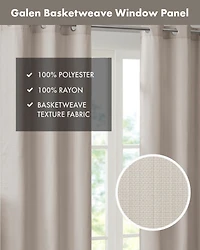 Madison Park Galen Basketweave Room Darkening Curtain panels Pair for bedroom, Silver grommet top fit up to 1.25 inches rod 2 set Living Ro