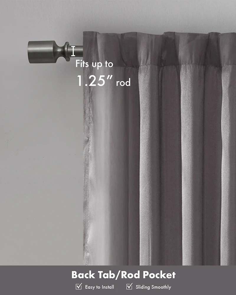 Madison Park Andora Botanical Embroidered Curtain Panel, 50"W x 95"L
