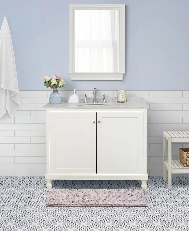 Laura Ashley Butter Chenille Bath Mat, 20" x 34"