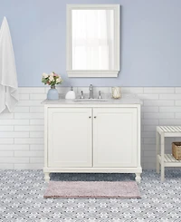 Laura Ashley Butter Chenille Bath Mat, 20" x 34"