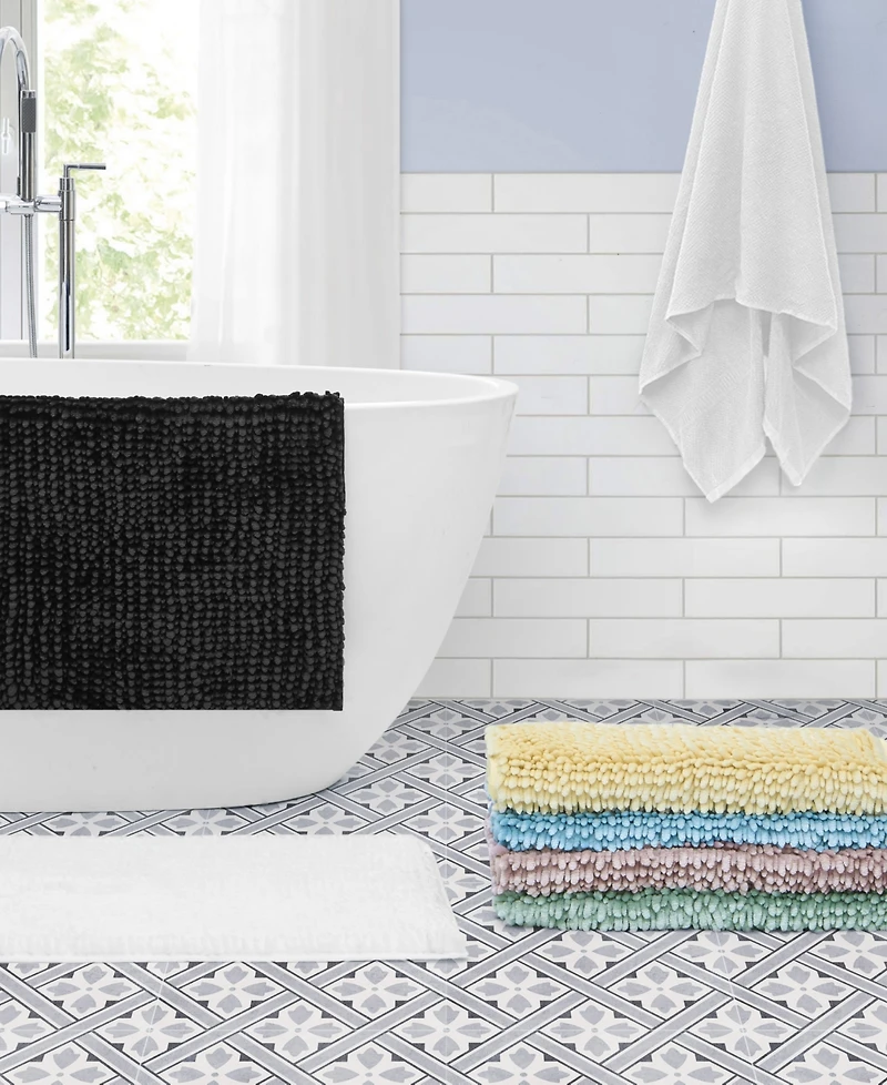 Laura Ashley Butter Chenille Bath Mat, 20" x 34"