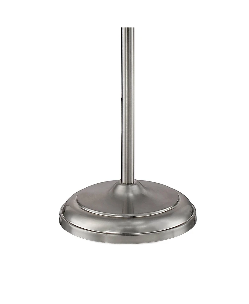 360 Lighting Maddox Modern Torchiere Floor Lamp 71" Tall Satin Nickel Silver Metal Alabaster Glass Shade for Living Room Bedroom Office House Hom